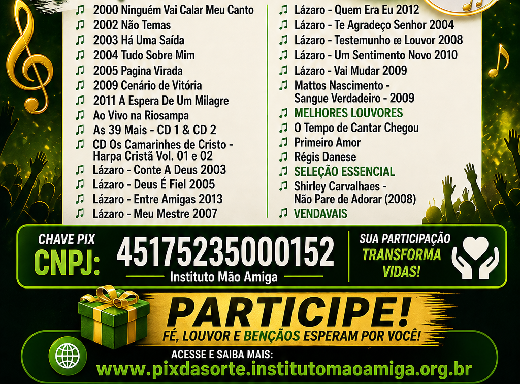 PEN DRIVE RECHEADO DE LOUVORES